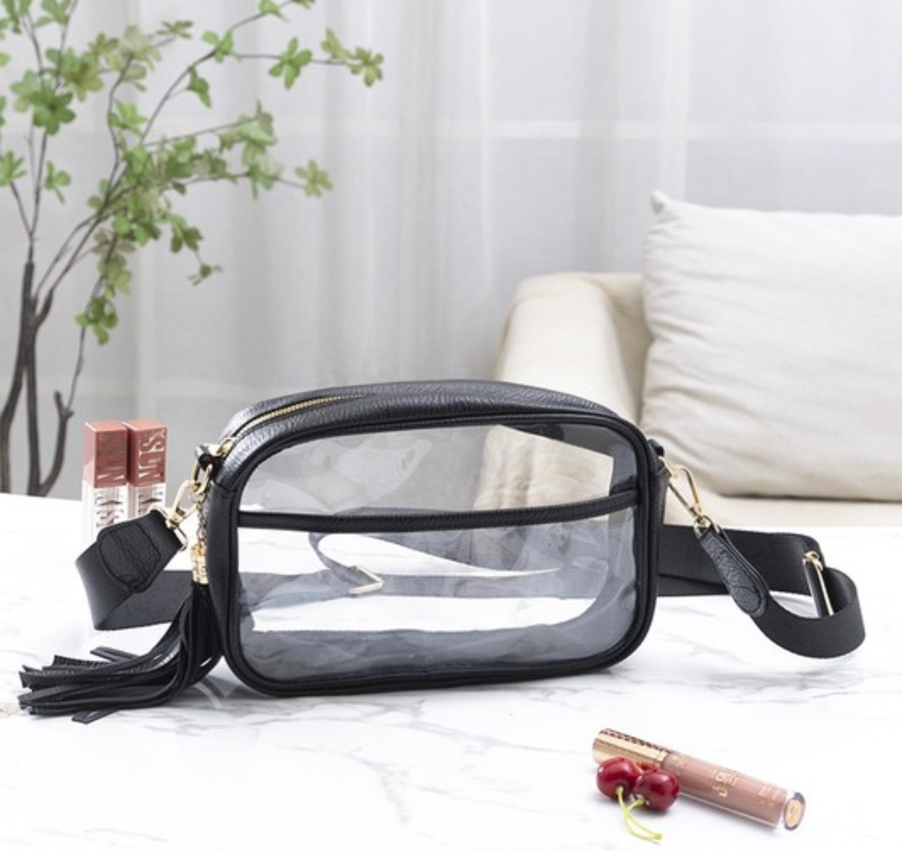 Black Clear Stadium Purse