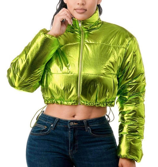 Neon Green Bubble Coat